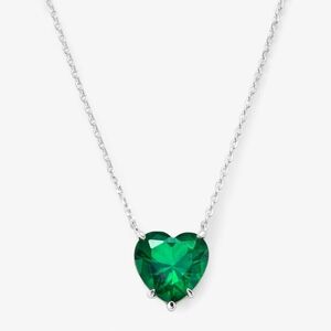Melinda Maria The Allison Emerald Heart Necklace Silver NEW - ✨️FIRM